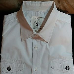 XIOS NEW YORK Men's Embridered White L/S Shirt